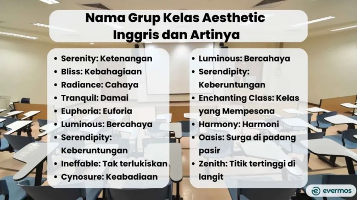 Nama Grup Kelas 8 Aesthetic