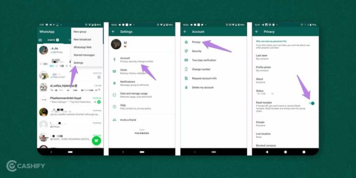 Read whatsapp receipts disable off step toggle feature seen