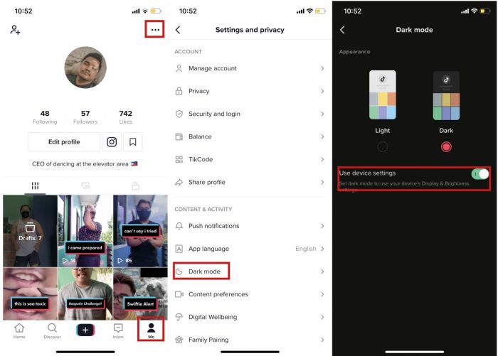 Mode Gelap Tiktok Tidak Muncul