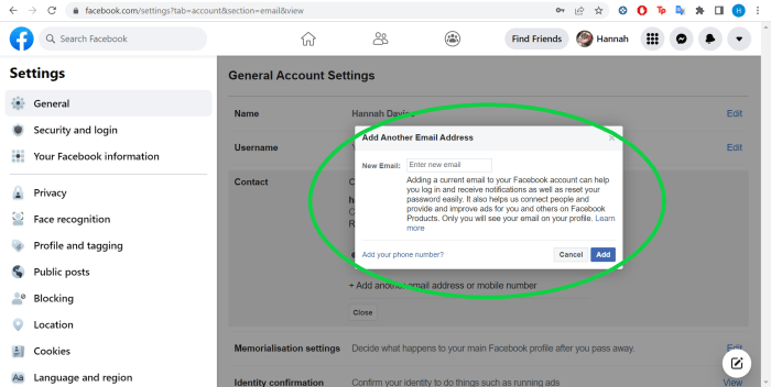 Cara Ganti Email Facebook Utama